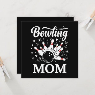 Carte Épingles de cœur de maman de bowling Ligue drôle F