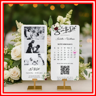 Carte Épousailles de mariage de code QR de bande de phot