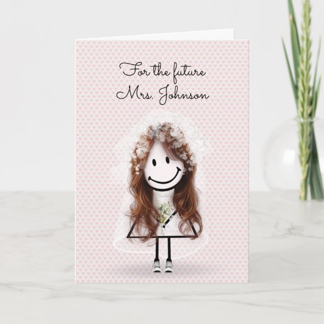 Carte Épouse chatte fille avec Baskets et marguerites (Devant)