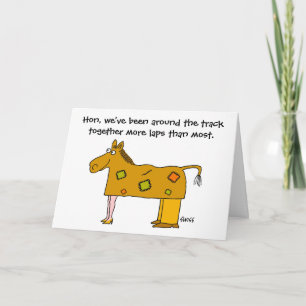 Carte Épouse drôle de mari de thème de course de chevaux