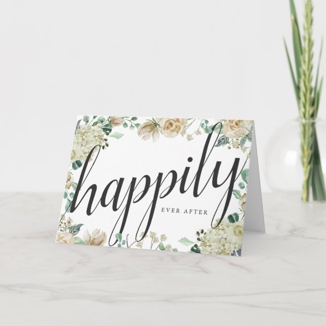 Carte Épouser heureusement pour toujours floral (Devant)