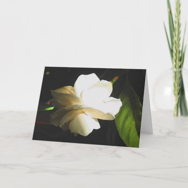 Carte Épouser la fleur ene ivoire parfumée de gardénia (Devant)