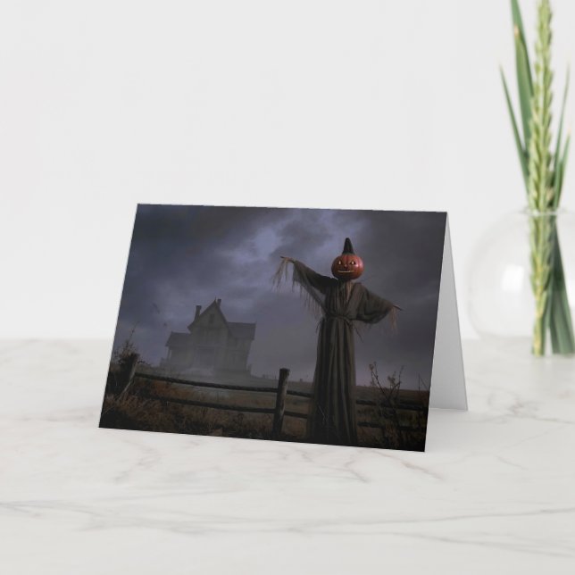 Carte Épouvantail près de la clôture (Devant)