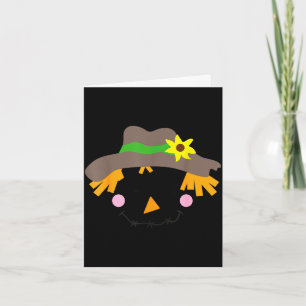 Carte Épouvantail visage yeux fermés dans un chapeau fle