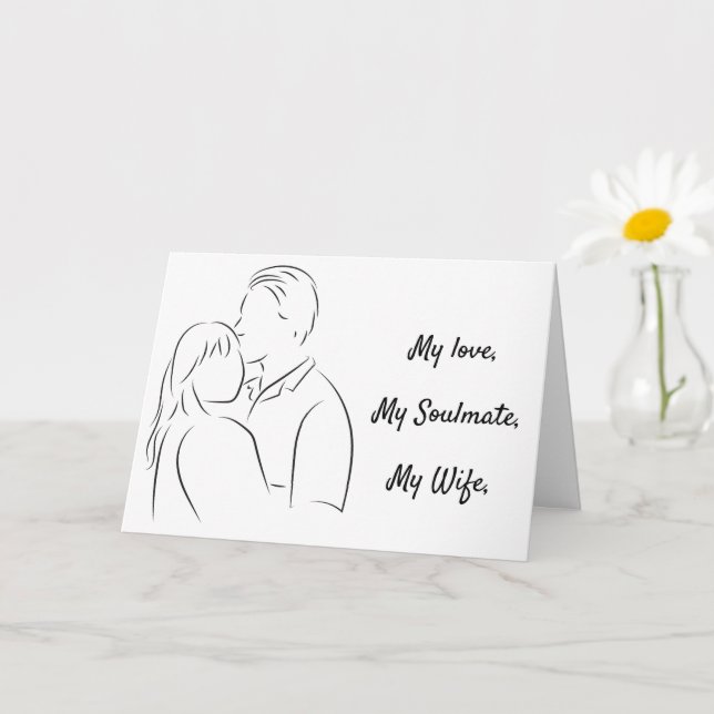 Carte Époux, lettre d'amour, fête des mères (Petite plante)