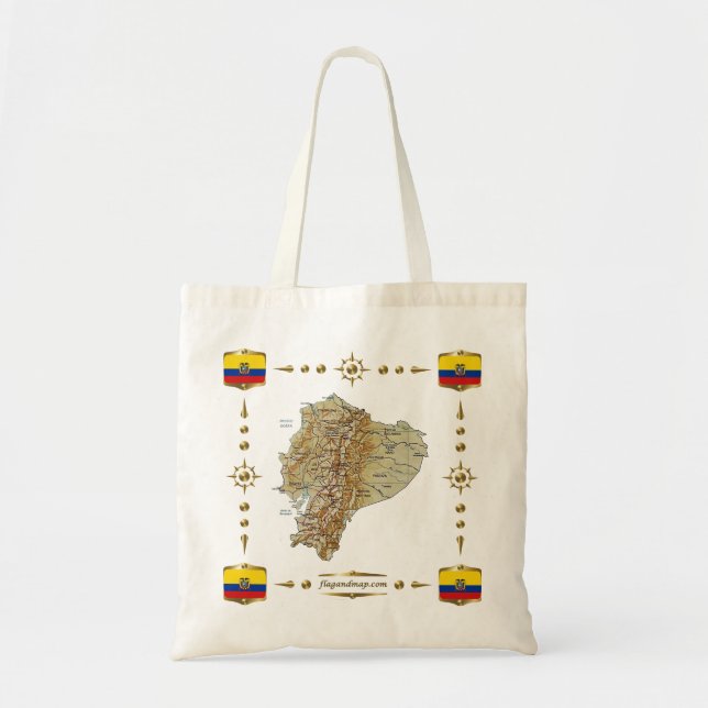 Carte Equateur + sac drapeaux (Devant)