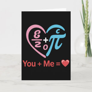 Carte Équation mathématique de cœur d'amour Vous + Moi C