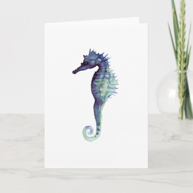 Carte Equestre bleu marine design nautique océanique hip (Devant)