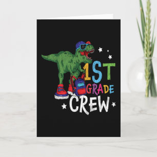 Carte Équipage de 1re année Dinosaure Cadeau pour enfant