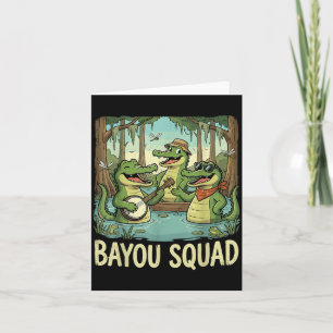 Carte Équipe Bayou Louisiane Alligator Rétro Faune Sauva