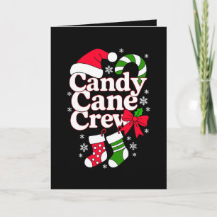Carte Équipe Bonbon de Noël Chapeau de Père Noël Flocon