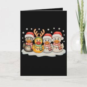 Carte Équipe Canard en Caoutchouc Renne de Noël Lumières