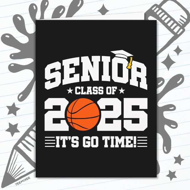 Carte Équipe de basket-ball Classe 2025 Graduation Senio (Créateur téléchargé)