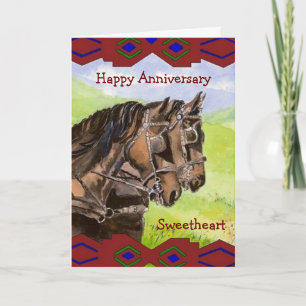 Carte Équipe de Cheval de l'Ouest de l'Anniversaire Equi