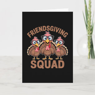 Carte Équipe de course de dinde Friendsgiving drôle corr