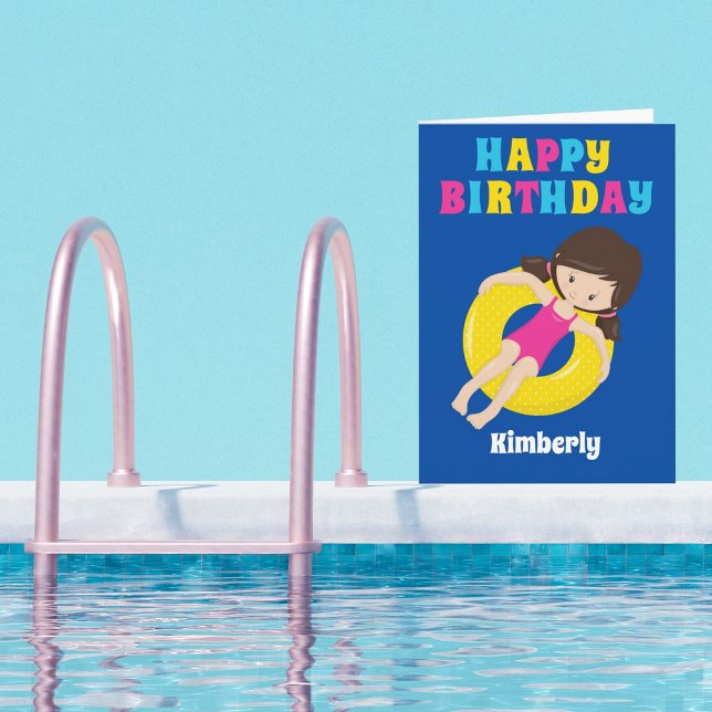 Carte Équipe de natation Fille Personnalisée Enfants Joy (Créateur téléchargé)