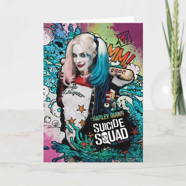 Carte Équipe de suicide | Harley Quinn Caractère Graffit (Devant)