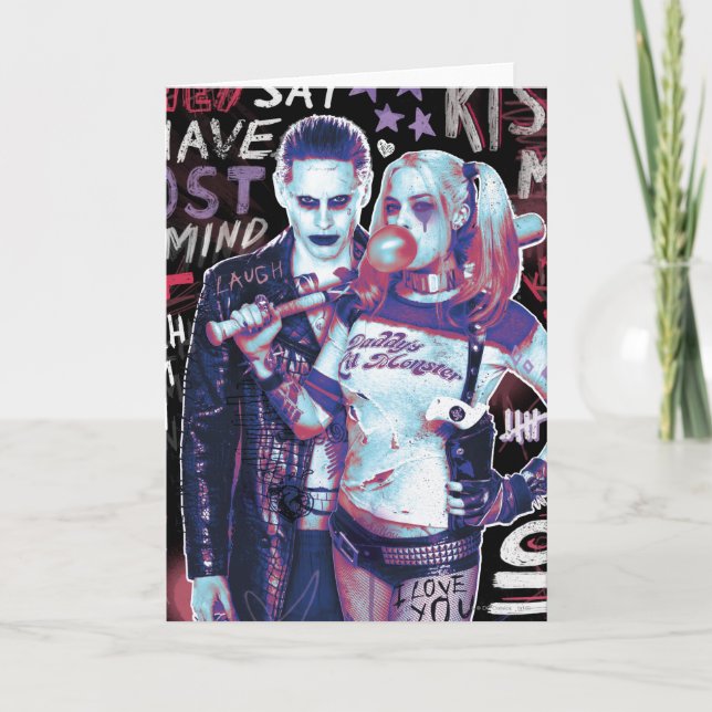 Carte Équipe de suicide | Joker & Harley Typographie Pho (Devant)