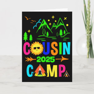 Carte Équipe de vacances d'été de camping en famille Cou