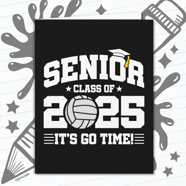 Carte Équipe de volleyball Classe 2025 Graduation Senior (Créateur téléchargé)