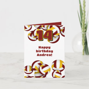 Carte équipe d'or maroon couleurs volleyballs anniversai