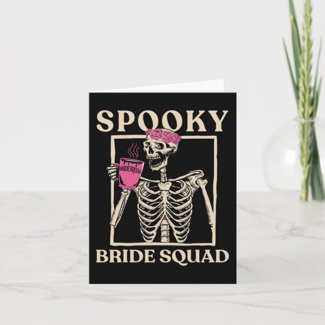 Carte Équipe éffrayante de mariées Squelette Halloween B (Devant)