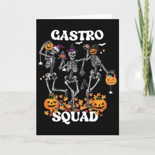 Carte Équipe Gastro Halloween squelette danse endoscopie