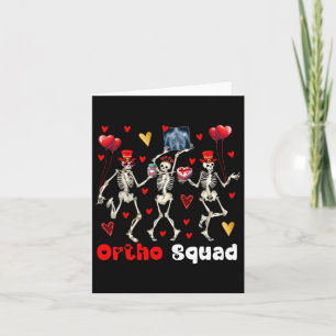 Carte Équipe Ortho Trois Squelettes de la Saint-Valentin