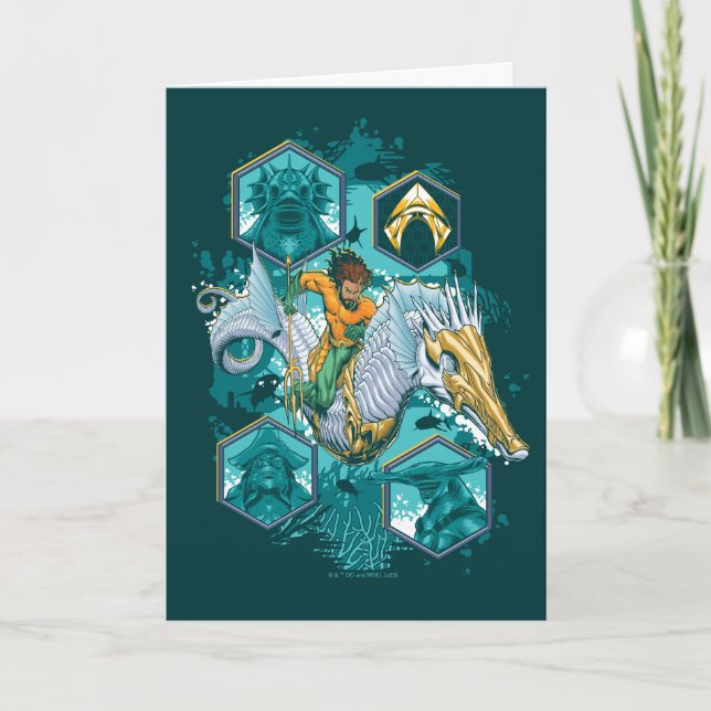 Carte Équitation Aquaman À Cheval Dans Les Royaumes (Devant)