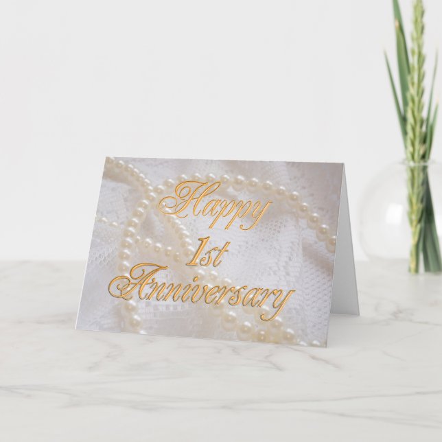 Carte ęr anniversaire de mariage avec la dentelle et les (Devant)
