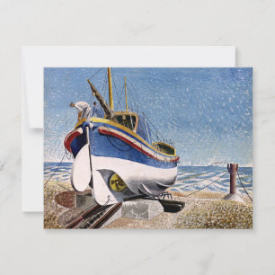 Carte Eric Ravilious - Bateau à vie à Adelburgh