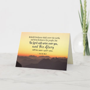 Carte Esaïe 60:2 L'obscurité couvrira la Bible de la Ter