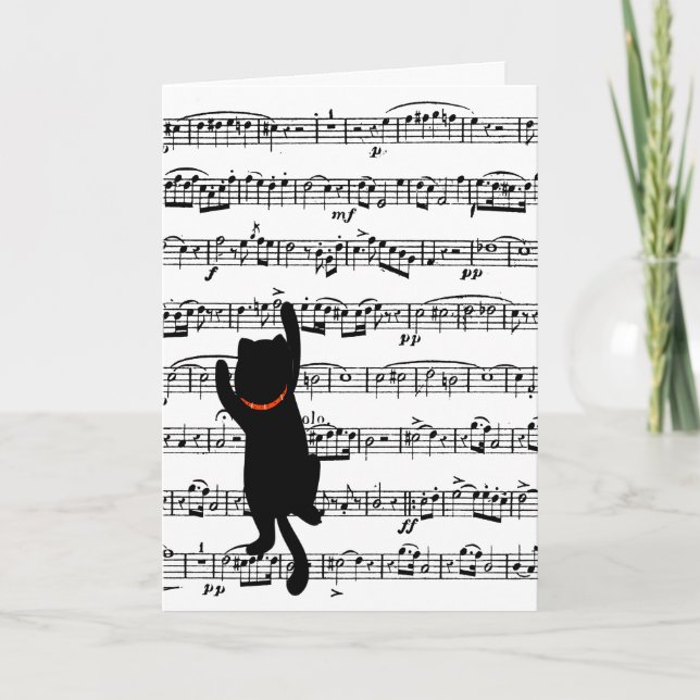Carte Escalade Cat Sur La Musique Anniversaire (Devant)