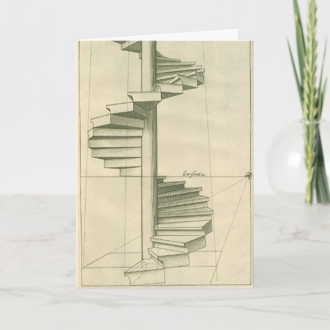 Carte Escaliers Architecturaux vintages, Escalier Spiral (Devant)