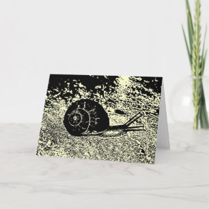 Carte Escargot en noir et blanc Anniversaire tardif