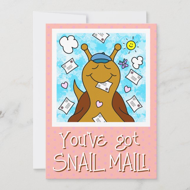 Carte Escargot mignon Vous avez reçu un message de bienv (Devant)