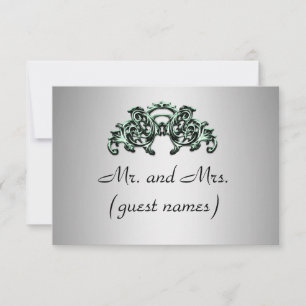 CARTE ESCORT MARIAGE EN ARGENT ÉLÉGANT