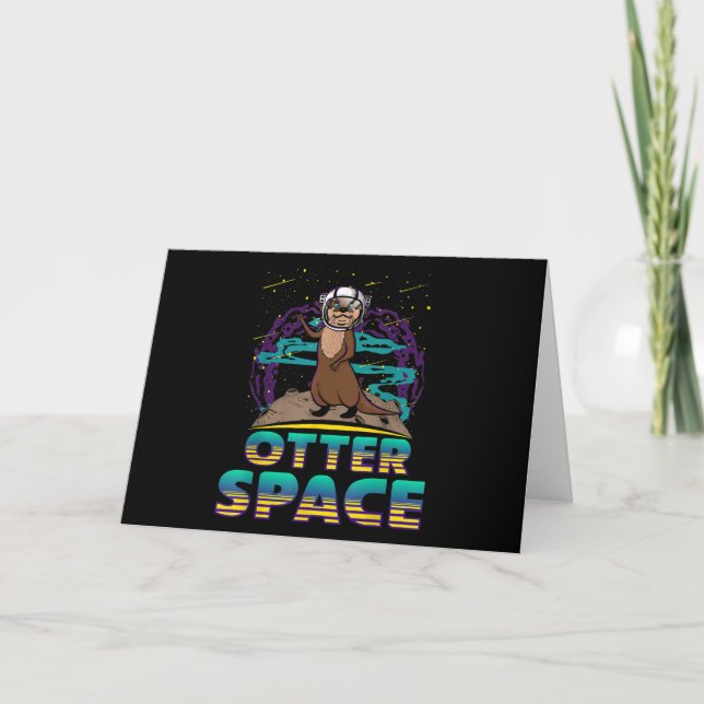 Carte Espace de loutre Mignon Cadeau de jeu de mots pour (Devant)