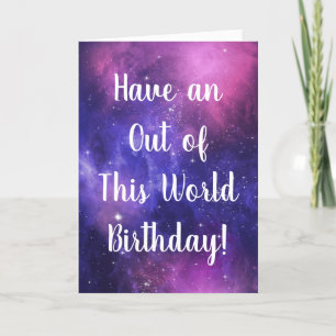 Carte Espace personnalisé Ciel Purple & Anniversaire Mag
