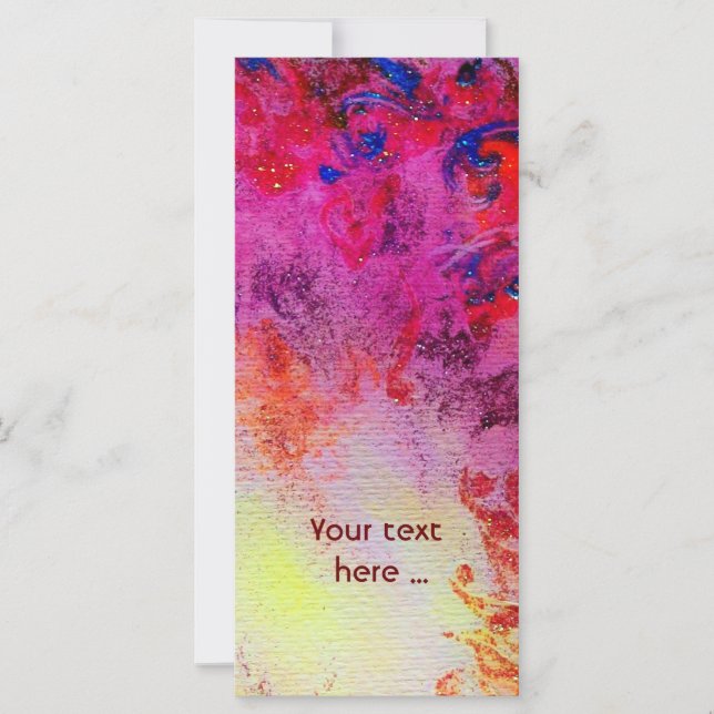 Carte ESPACES D'OR ABSTRAITS, rouge rose violet jaune (Devant)