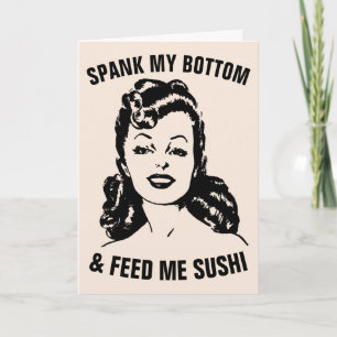CARTE ESPAGNEZ MON FOND ET NOUS NOURRIR SUSHI RETRO FEMM