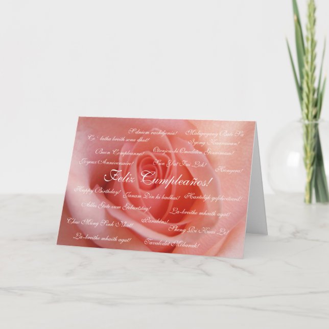 Carte Espagnol : Anniversaire Cumpleanos - langues (Devant)