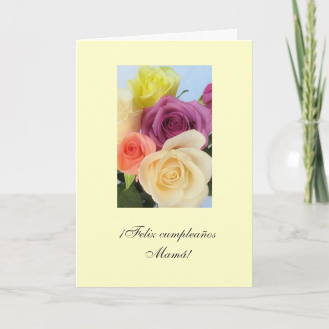 Carte Espagnol : Anniversaire de Mami- Cumpleanos/de (Devant)