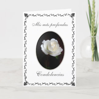 Carte Espagnol : Condolencias : blanca de rosa