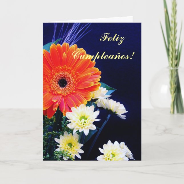 Carte Espagnol : Cumpleanos d'anniversaire/Feliz ! (Devant)