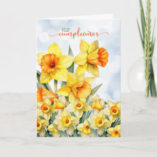 Carte Espagnol Feliz Cumpleanos Daffodique Anniversaire
