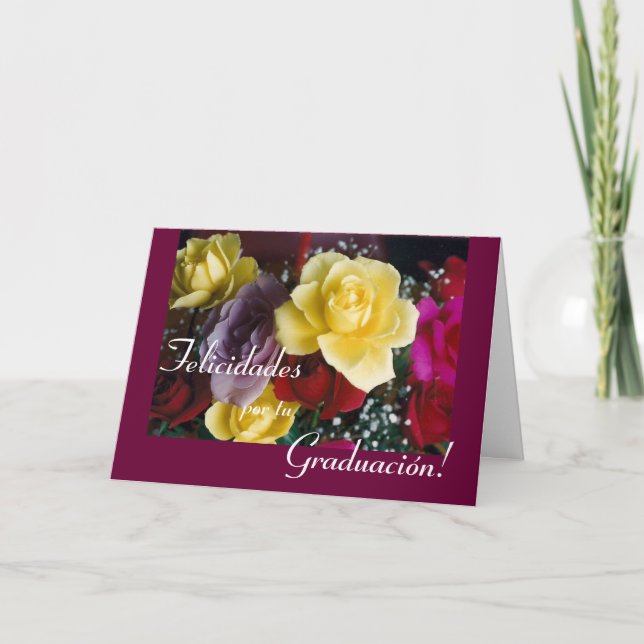 Carte Espagnol : Fleur de Graduacion/obtention du (Devant)