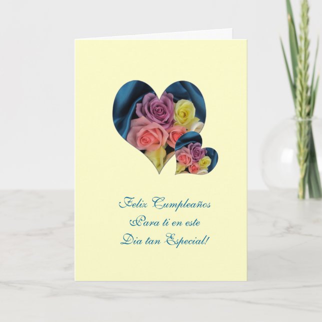 Carte Espagnol : Joyeux anniversaire Feliz Cumpleanos (Devant)