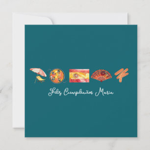 Carte Espagnol Joyeux Anniversaire, Feliz Cumpleaños Esp