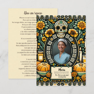 Carte Espagnol Notre-Dame de Guadalupe crâne de prière